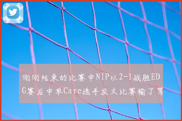 刚刚结束的比赛中NIP以2-1战胜EDG赛后中单Care选手发文比赛输了骂我 我不挑你理 但比赛赢了